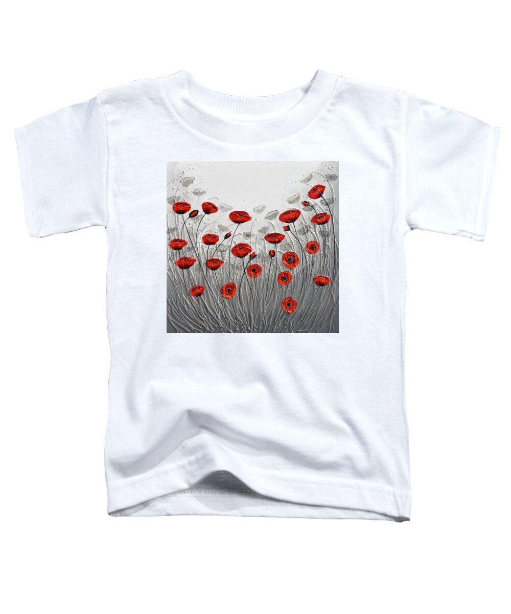 Red Poppies Toddler T-Shirt featuring the painting Red Poppy Savanna by Amanda Dagg