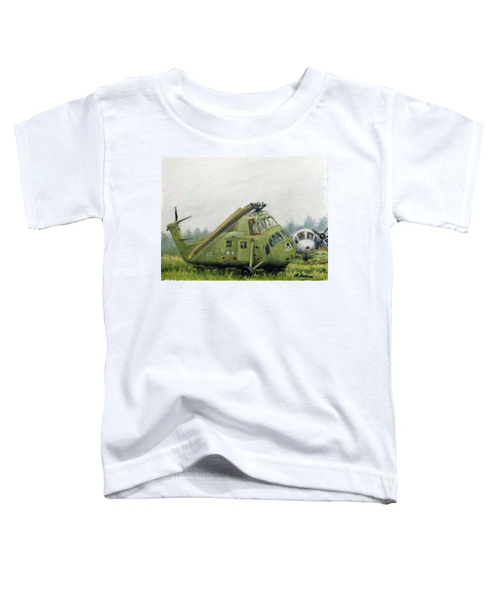 Helicopter Toddler T-Shirt featuring the painting Relics by Rick Hansen