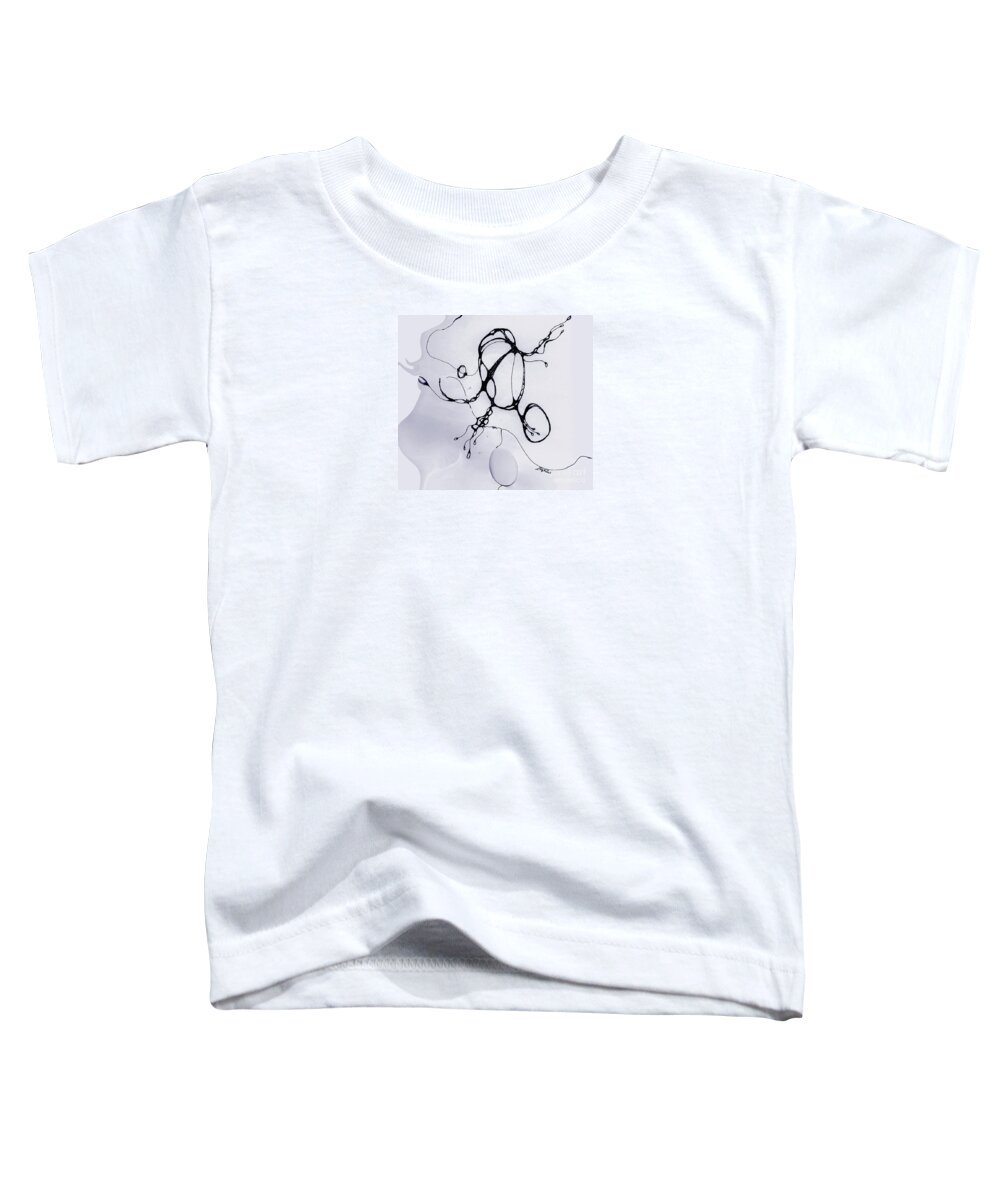 Neurographic Toddler T-Shirt featuring the mixed media Riding the Egg of Pure Potential by Zsanan Studio