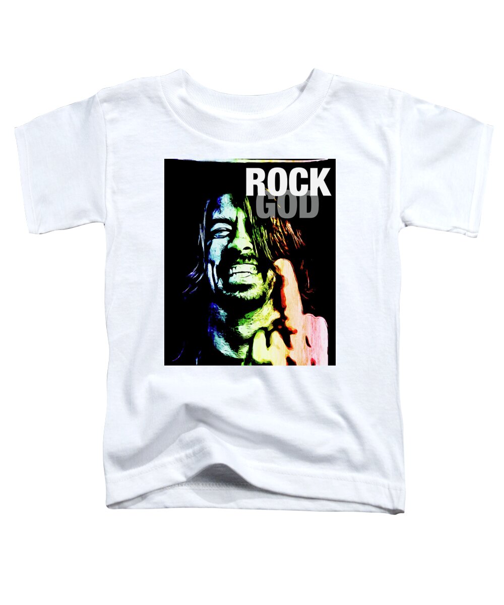 Dave Grohl Toddler T-Shirt featuring the digital art Rock God by Christina Rick