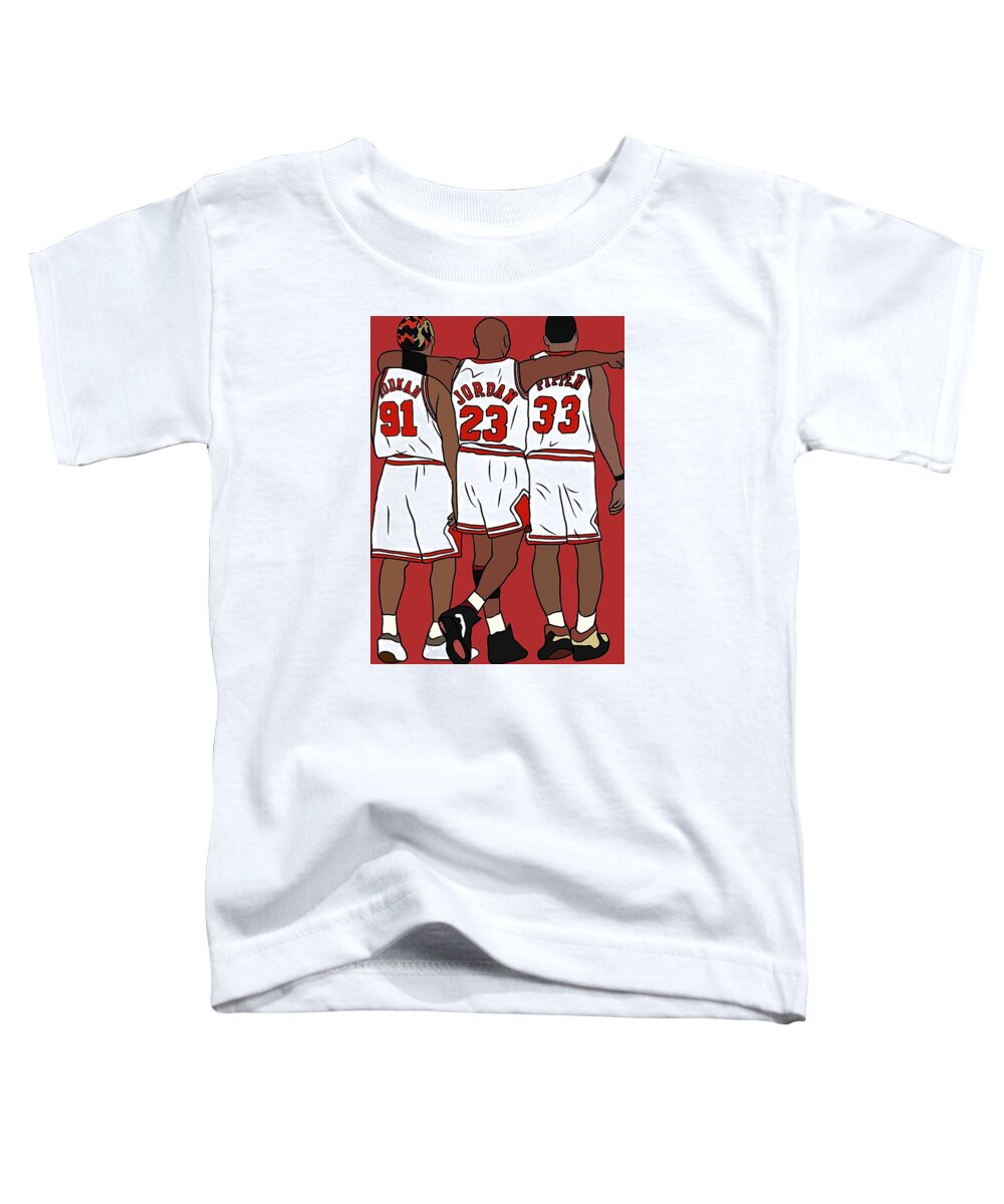 Scottie Pippen with Michael Jordan and Dennis Rodman Kids T-Shirt