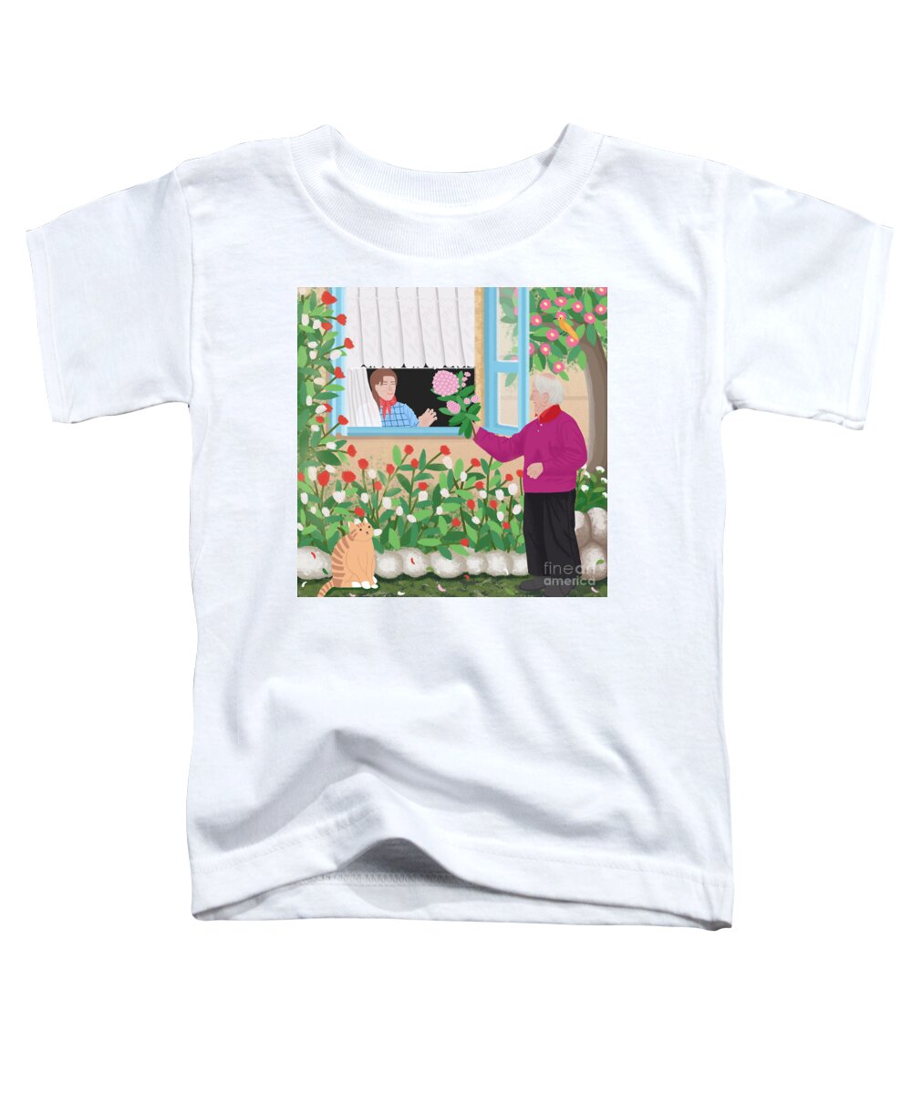 Scene Toddler T-Shirt featuring the painting Romantic to an old age by Min fen Zhu
