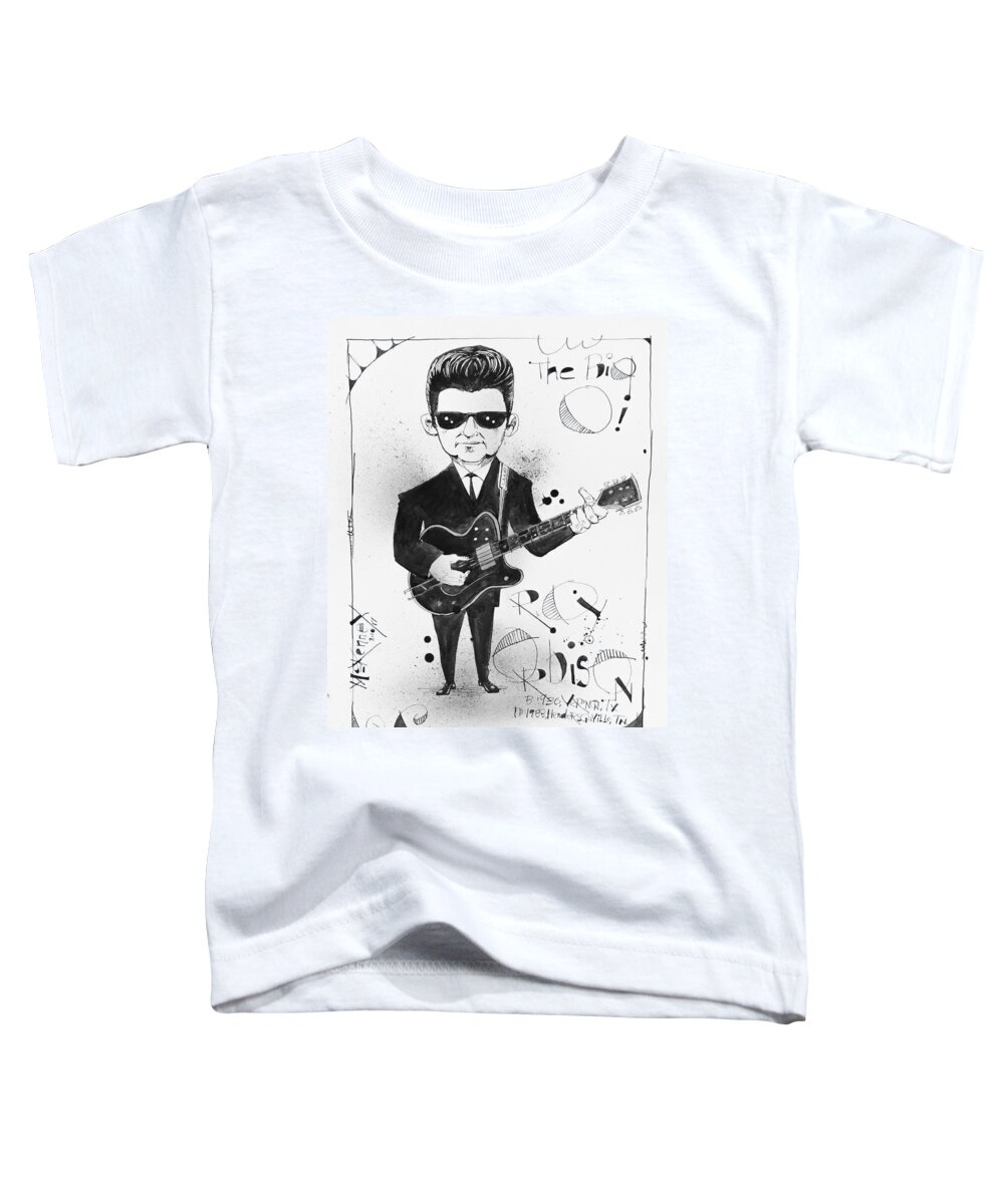  Toddler T-Shirt featuring the drawing Roy Orbison by Phil Mckenney