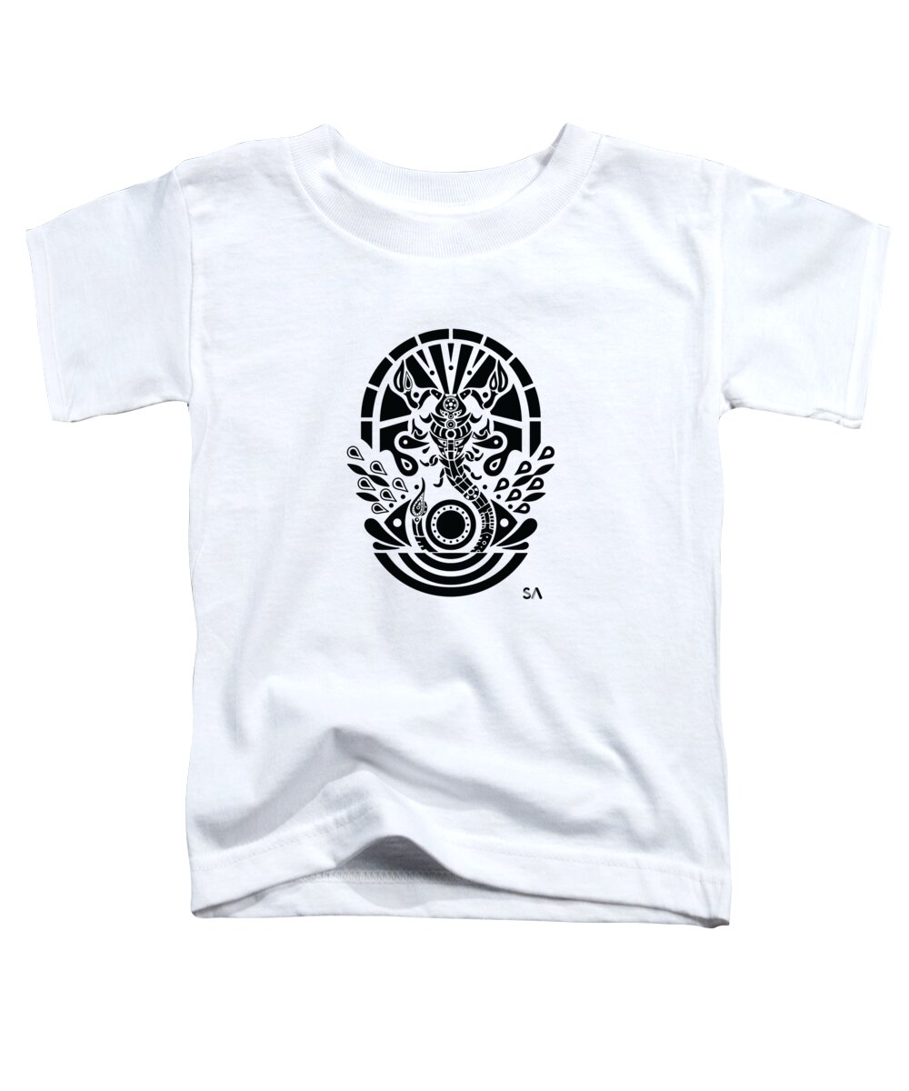 Black And White Toddler T-Shirt featuring the digital art Scorpion by Silvio Ary Cavalcante