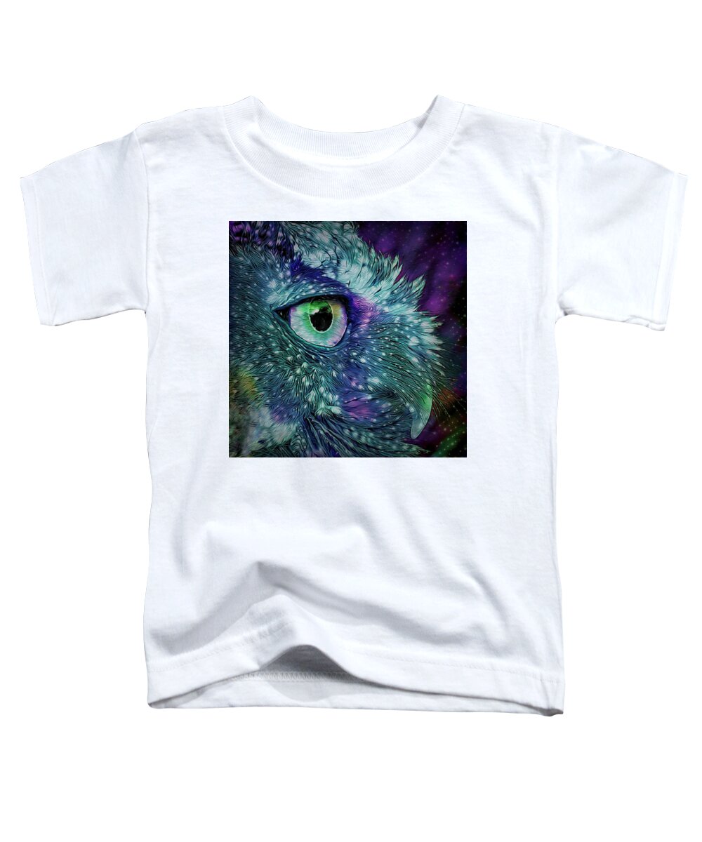 Screech Owl Toddler T-Shirt featuring the photograph Screech Owl Portrait Stylized by Lowell Monke