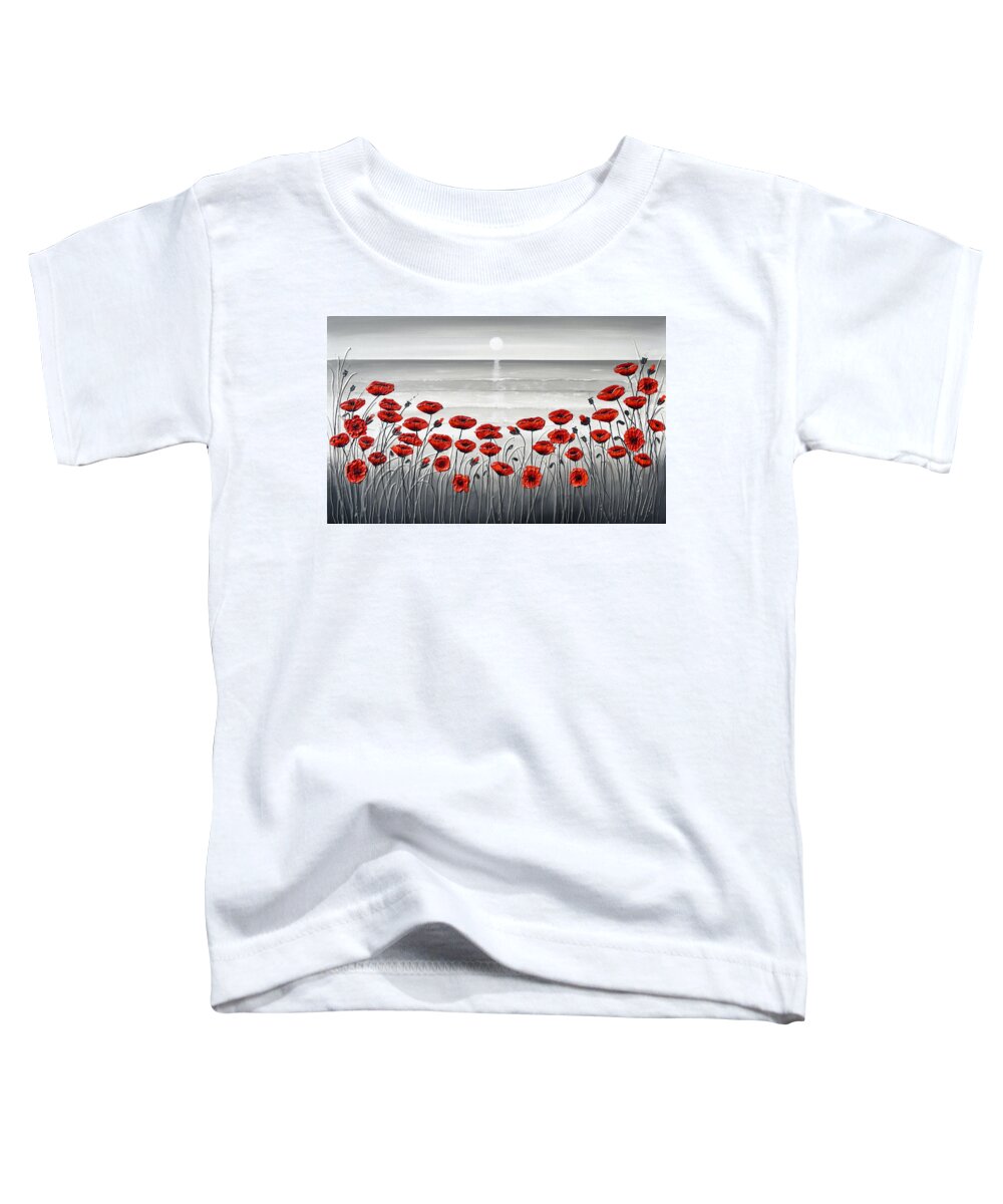 Red Poppies Toddler T-Shirt featuring the painting Sea with Red Poppies by Amanda Dagg