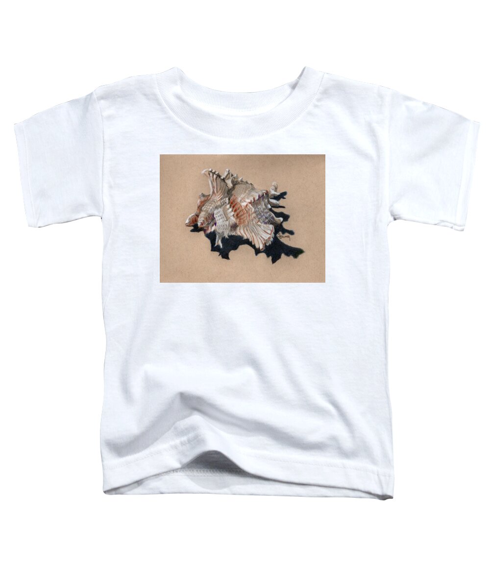 Shell Toddler T-Shirt featuring the drawing Shell Study 002e by Susan Bruner