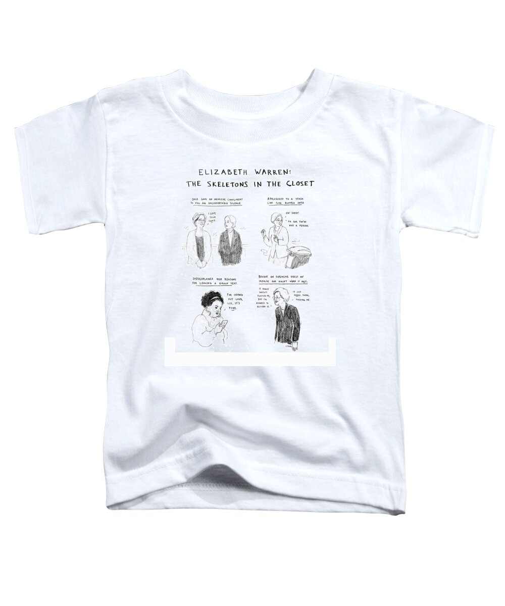 Captionless Toddler T-Shirt featuring the drawing Skeletons in the Closet by Emily Flake