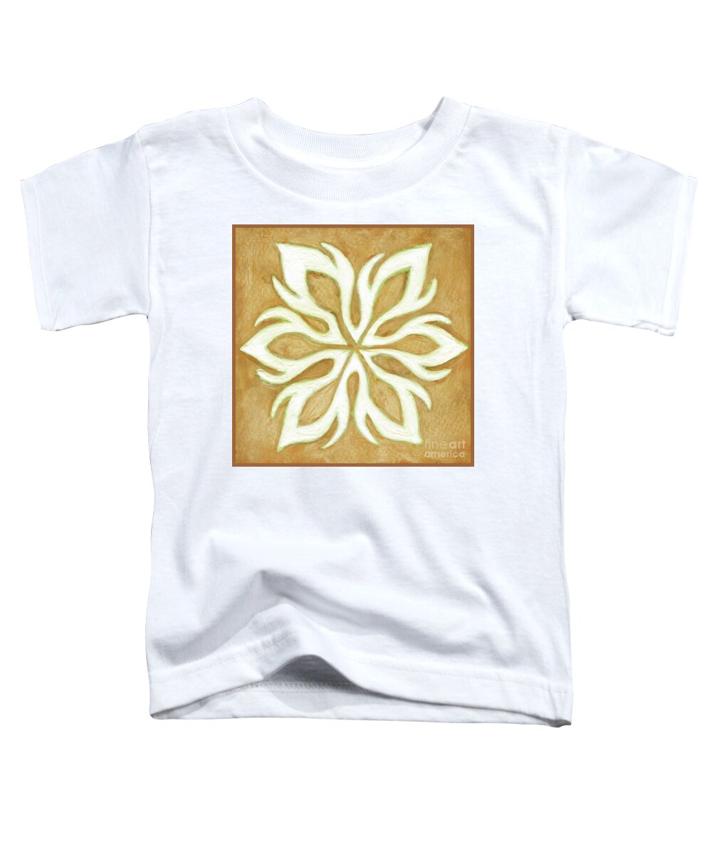 Snowflake Toddler T-Shirt featuring the painting Snowfire 28. Snowflake Painting Series. by Amy E Fraser
