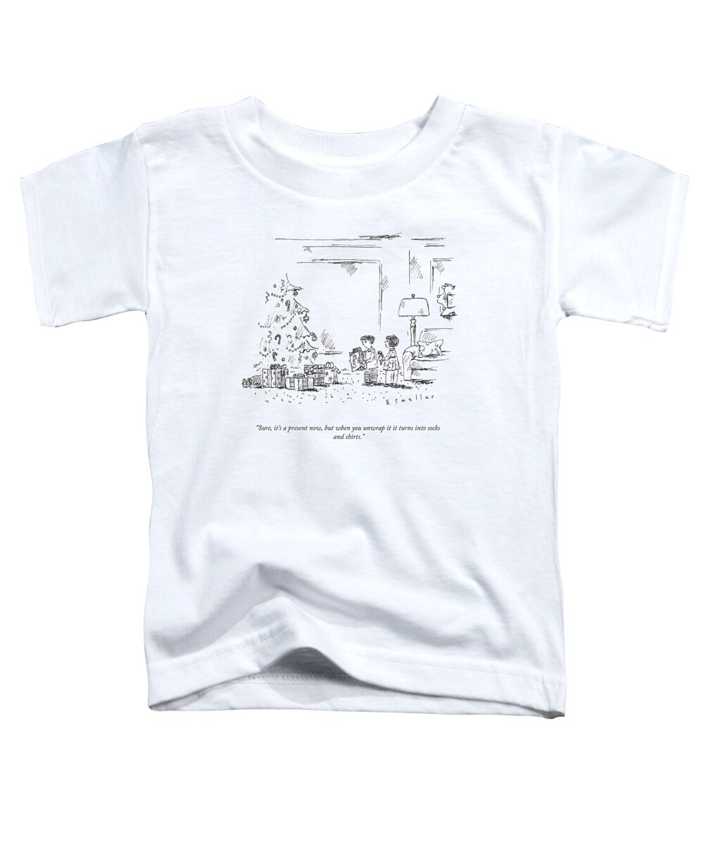 “sure Toddler T-Shirt featuring the drawing Socks And Shirts by Barbara Smaller