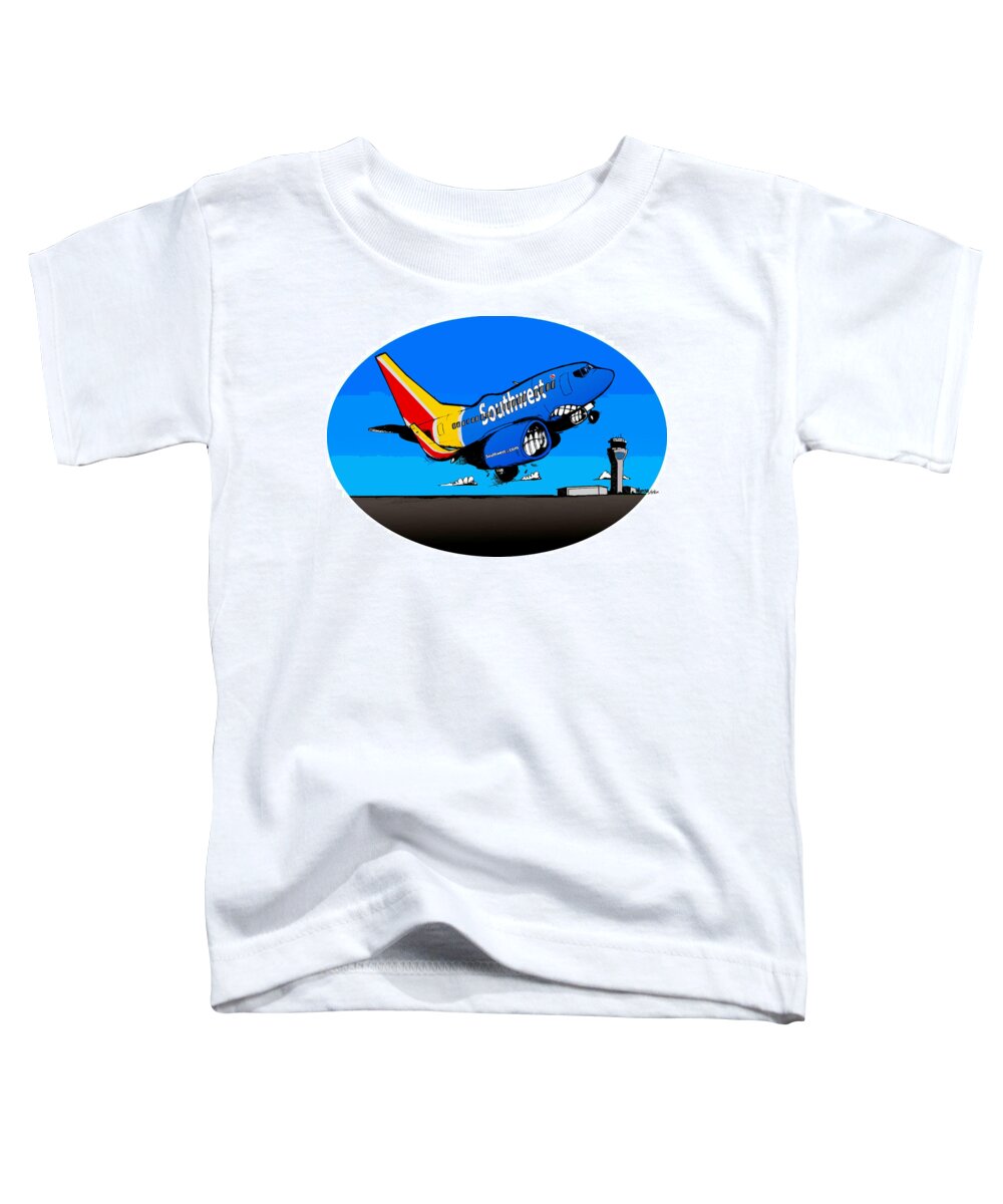 Boeing Toddler T-Shirt featuring the drawing Southwest 737 by Michael Hopkins