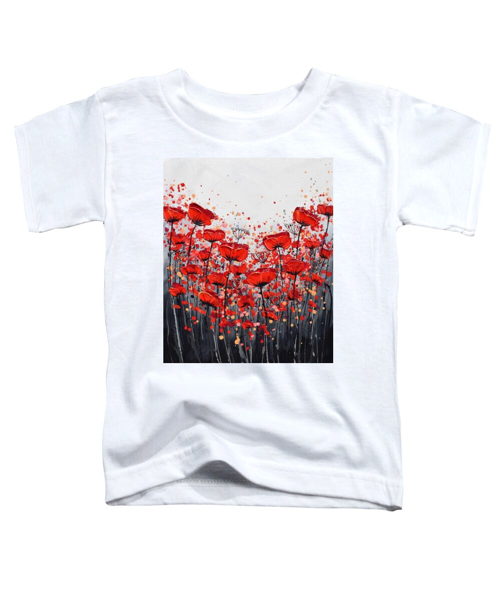 Red Poppies Toddler T-Shirt featuring the painting Splendor of Poppies by Amanda Dagg