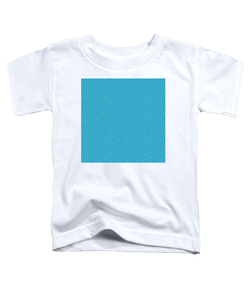 Nikita Coulombe Toddler T-Shirt featuring the painting Star Pattern white on turquoise by Nikita Coulombe