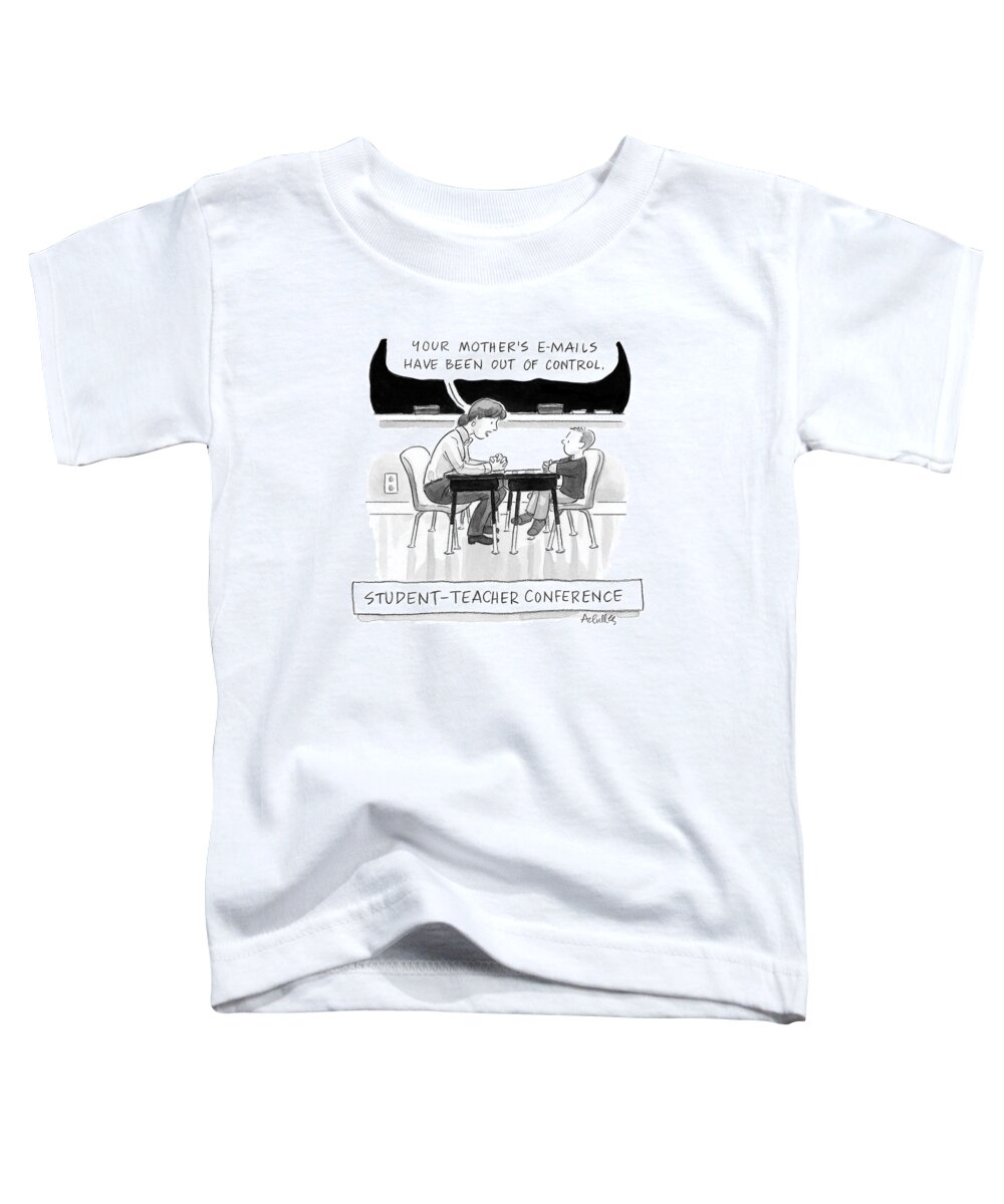 Captionless Toddler T-Shirt featuring the drawing Student Teacher Conference by Pat Achilles