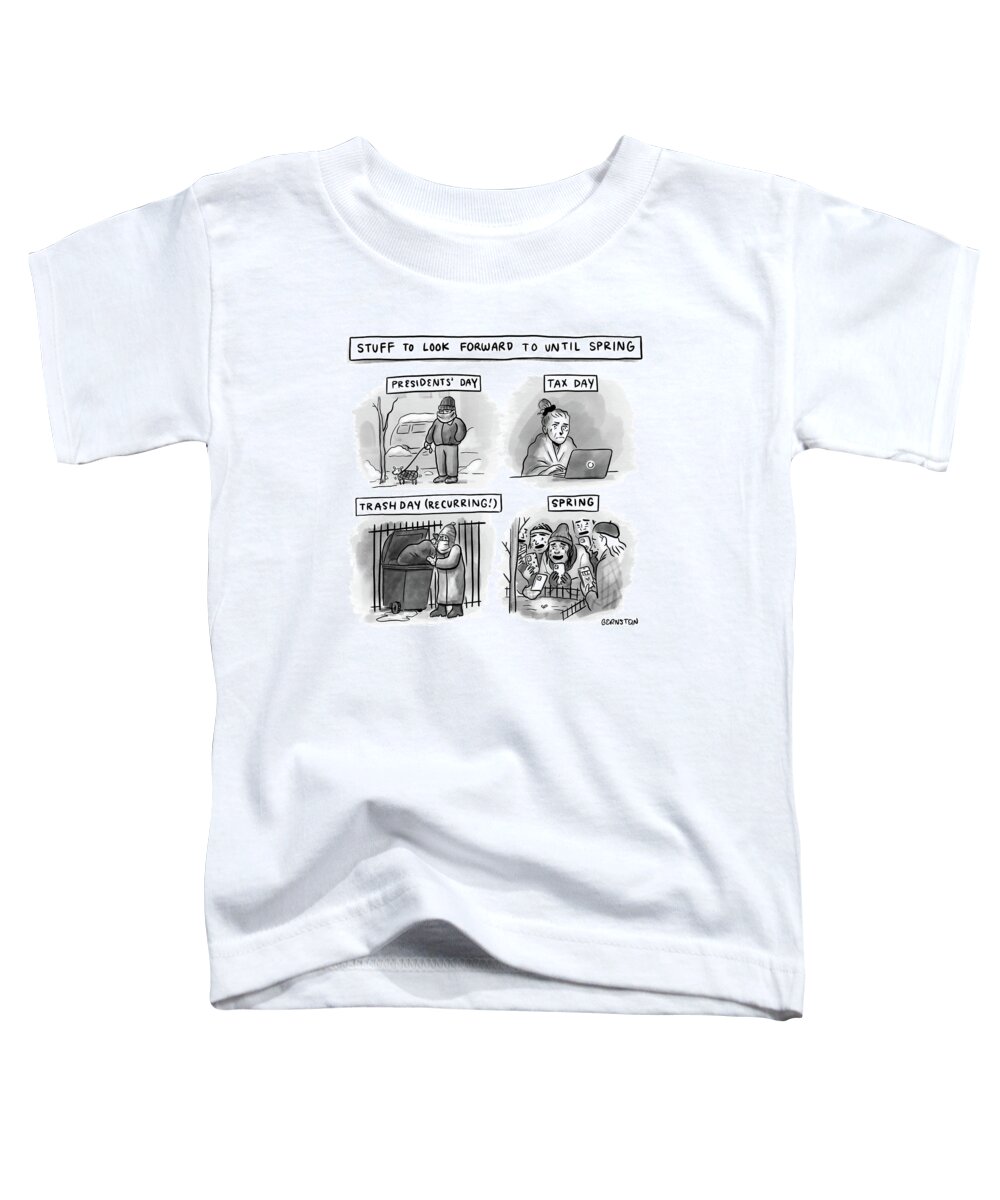 Captionless Toddler T-Shirt featuring the drawing Stuff To Look Forward To by Emily Bernstein