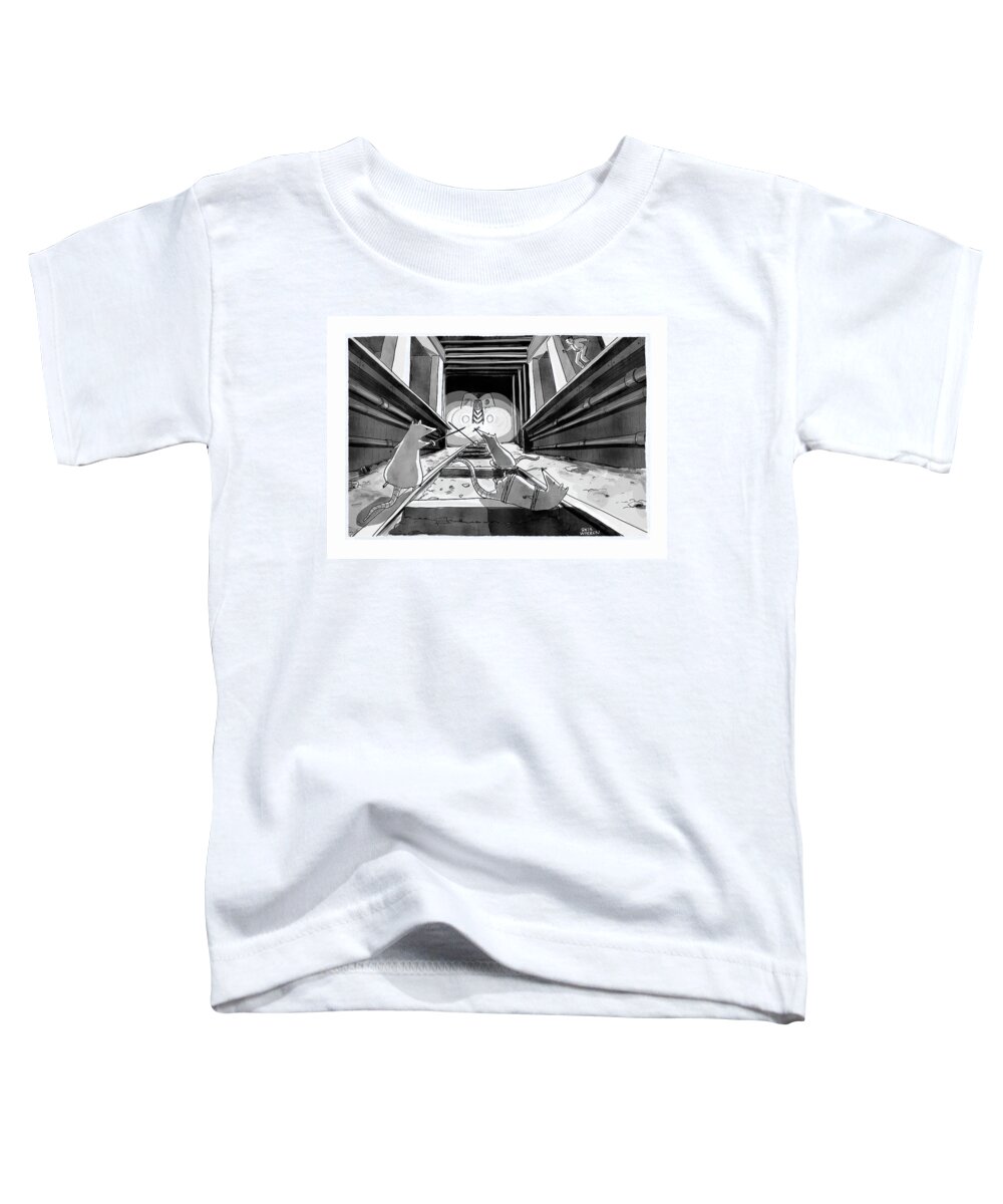 Captionless Toddler T-Shirt featuring the drawing Subway Rats by Sofia Warren