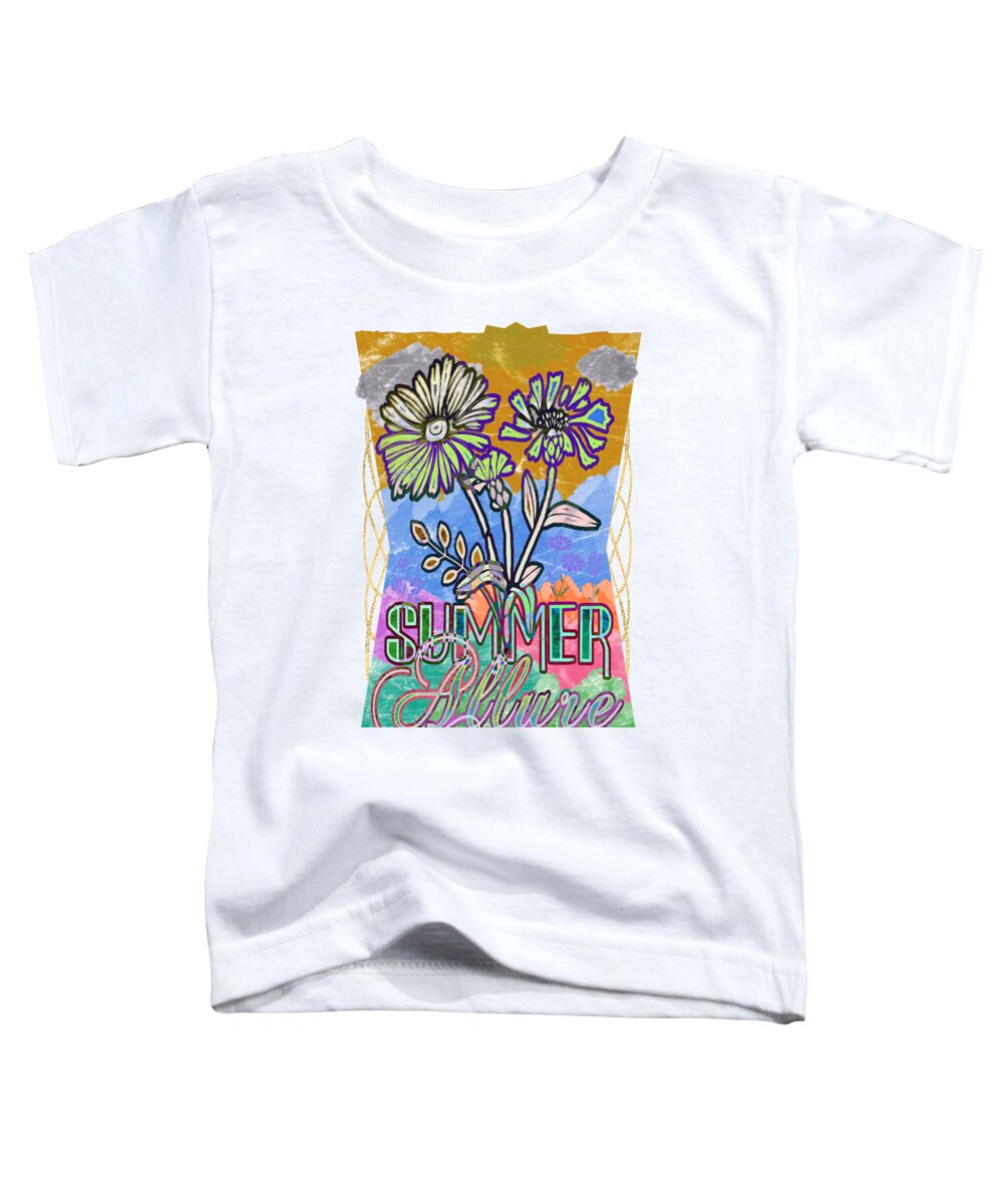 Summer Allure Toddler T-Shirt featuring the digital art Summer Allure Fun in the Sun by Delynn Addams