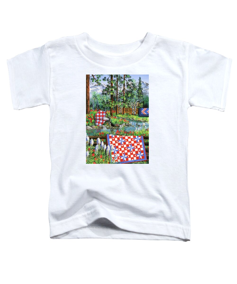 Log Cabin Toddler T-Shirt featuring the painting Summer Dream by Diane Phalen