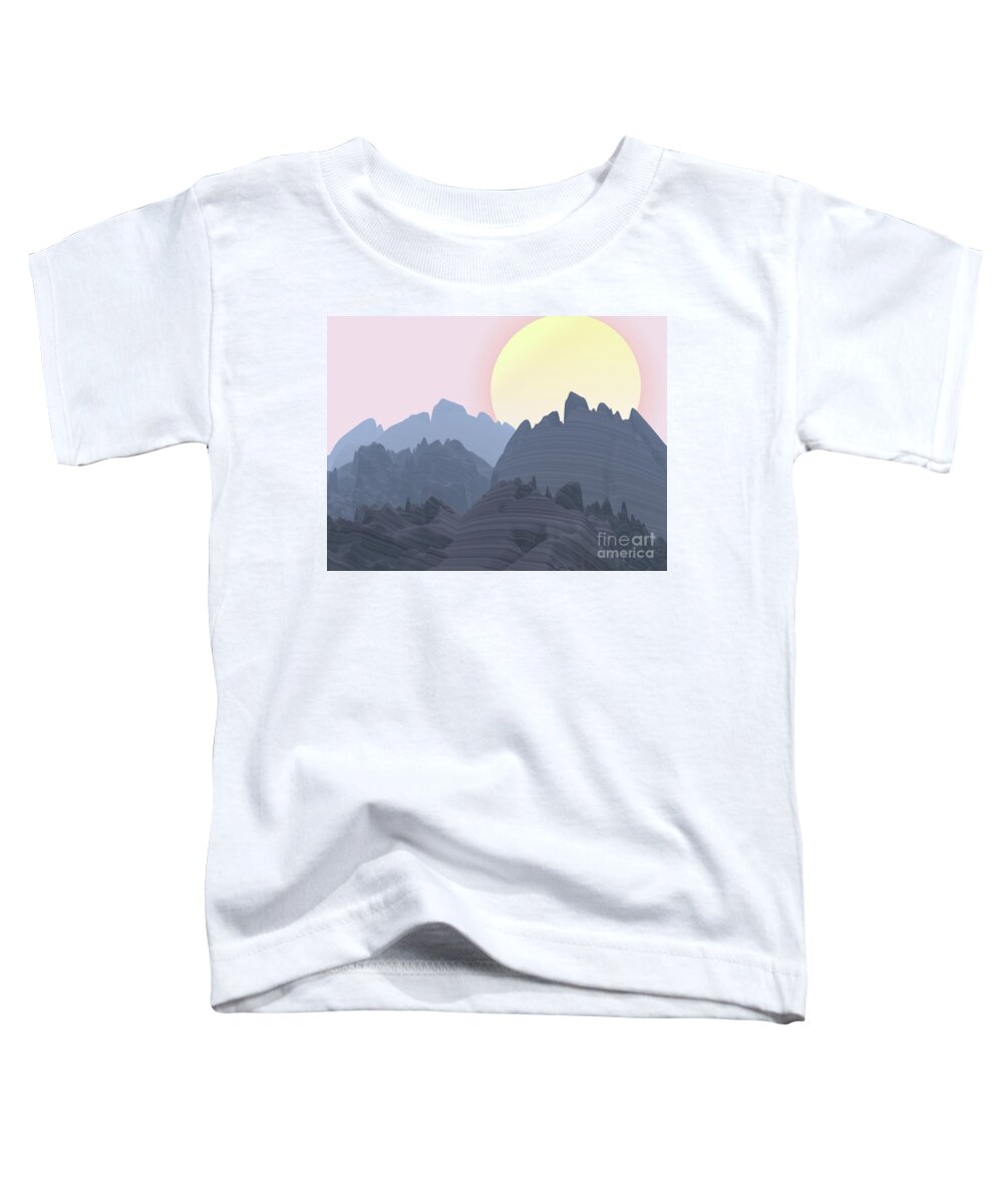 Imagination Toddler T-Shirt featuring the digital art Sun Mountain by Phil Perkins