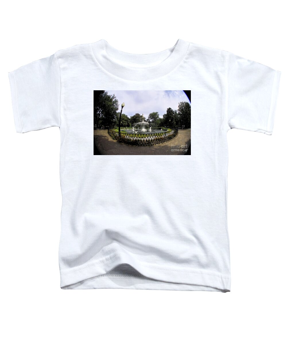 Savannah Toddler T-Shirt featuring the photograph Sunday Afternoon at Forsyth Fountain by Theresa Fairchild