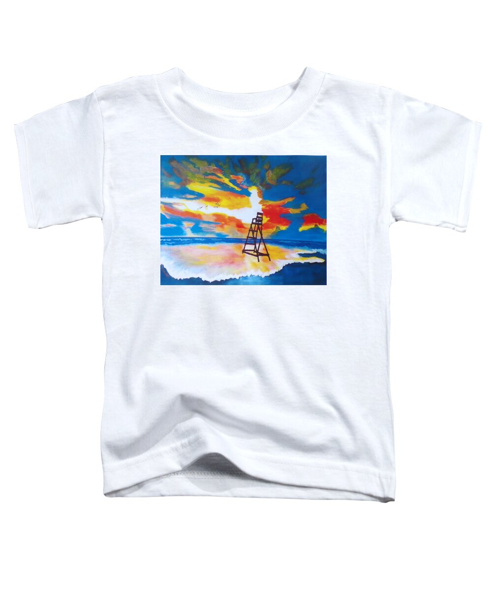 Seascape Toddler T-Shirt featuring the painting Sunrise Before the Storm by Kathie Camara