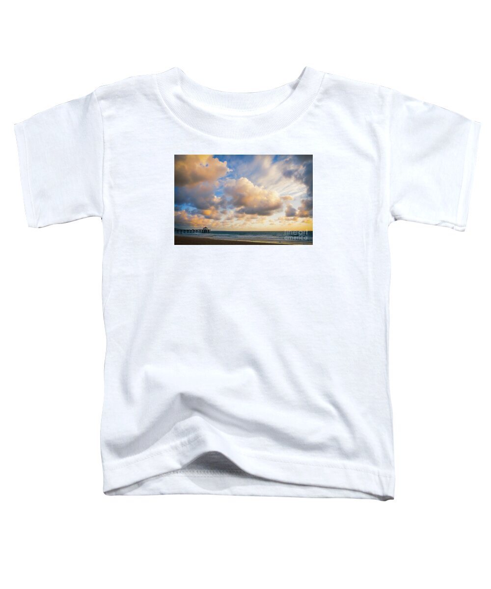 Sunset Toddler T-Shirt featuring the photograph Sunset sky - Manhattan Beach by Stella Levi