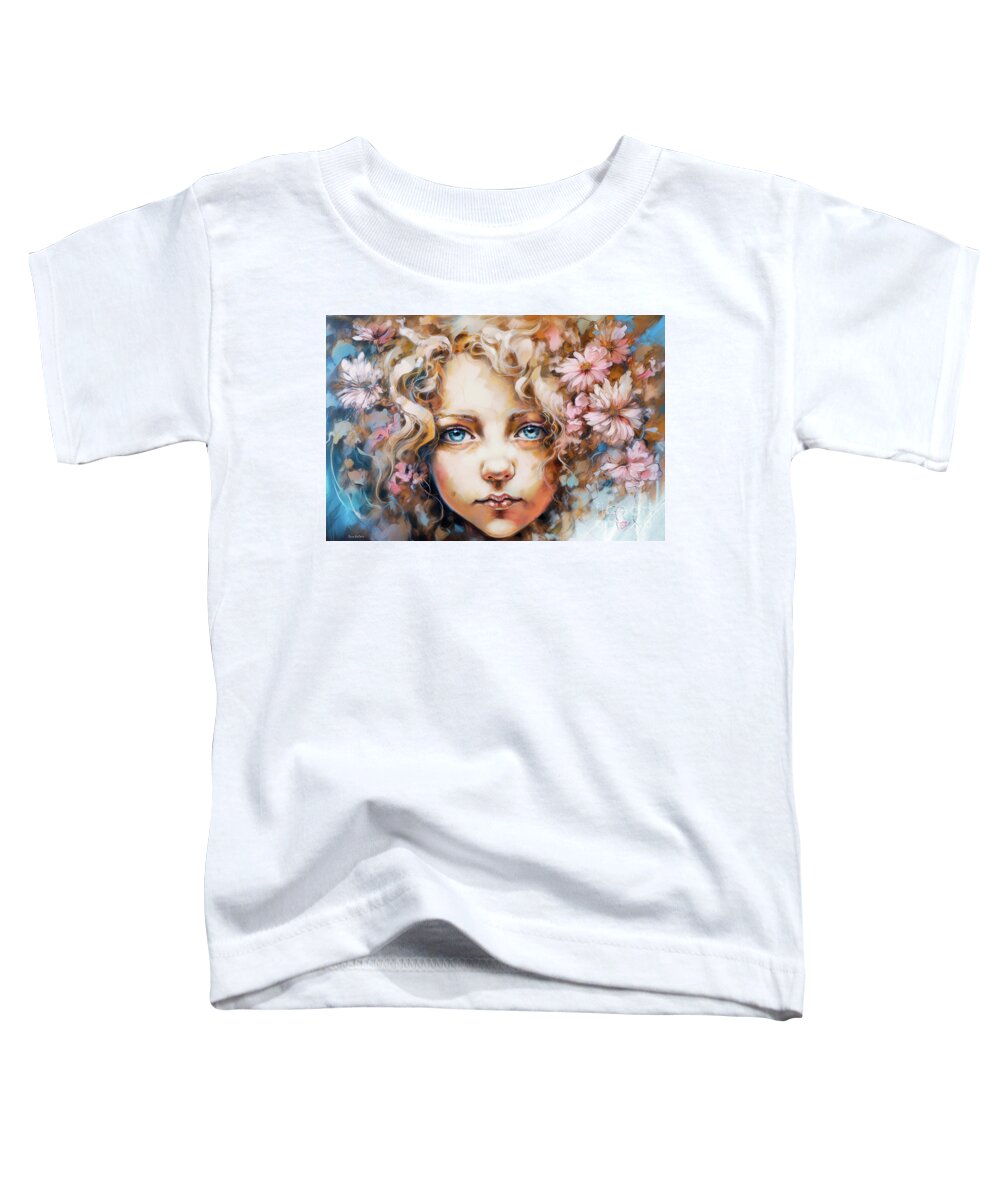 Cherub Toddler T-Shirt featuring the painting Sweet Cherub by Tina LeCour