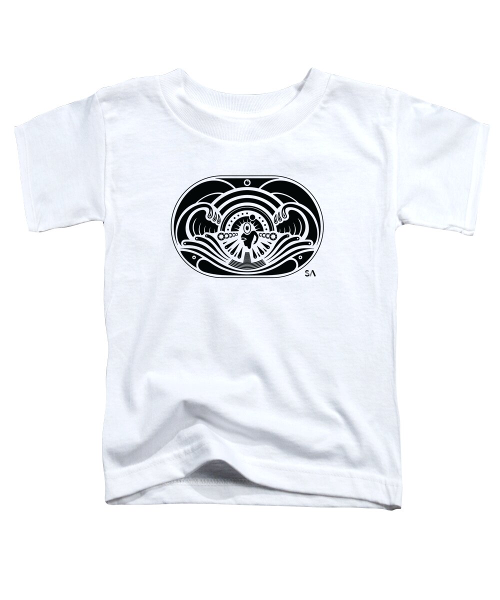 Black And White Toddler T-Shirt featuring the digital art Swimmer by Silvio Ary Cavalcante