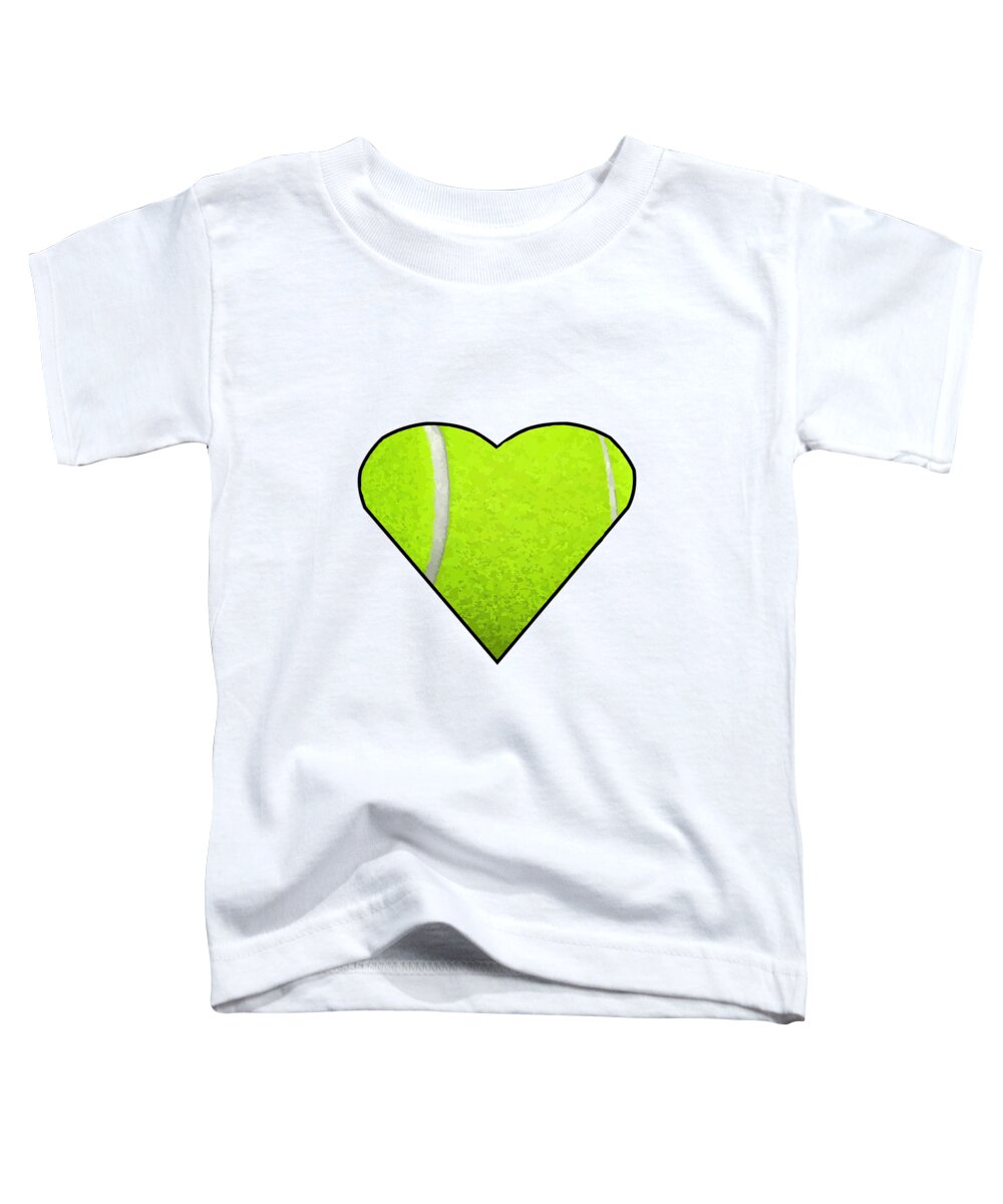 Tennis Toddler T-Shirt featuring the digital art Tennis Ball Heart by Ali Baucom