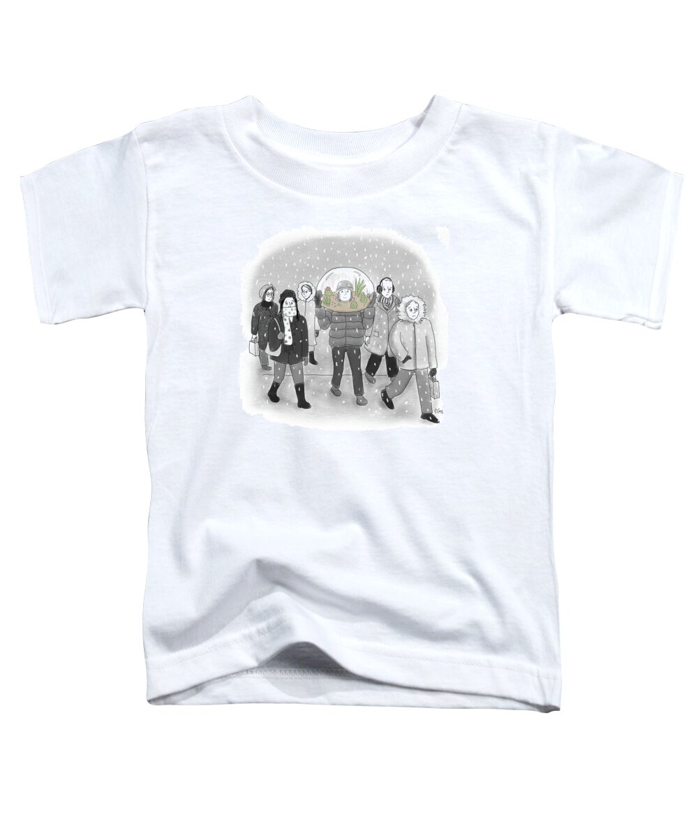 Captionless Toddler T-Shirt featuring the drawing Terrarium Globe by Caitlin Cass