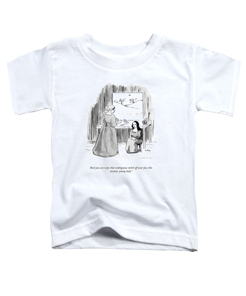 A25508 Toddler T-Shirt featuring the drawing That Ambiguous Smirk by Emily Flake