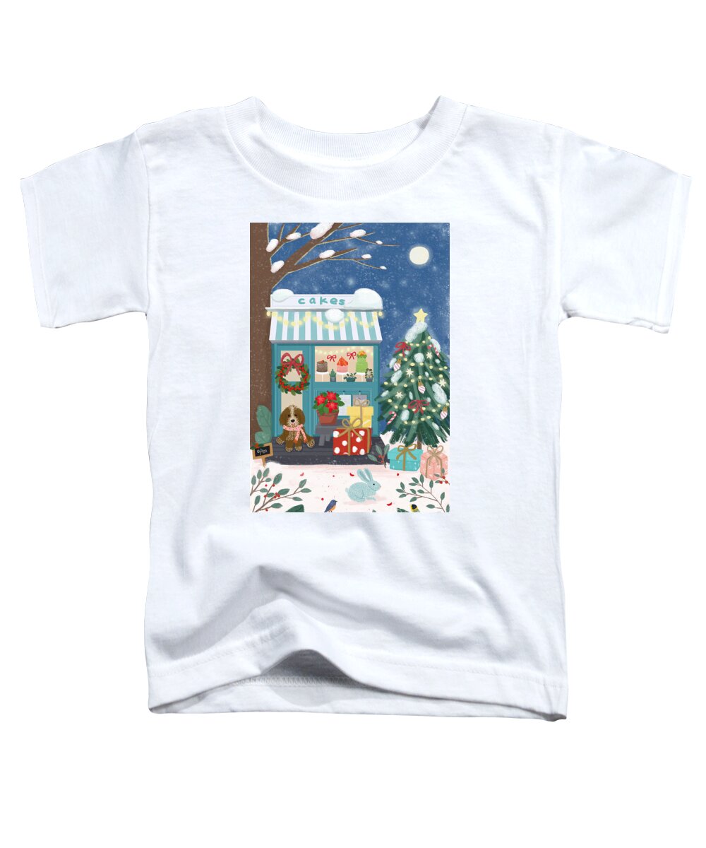 Christmas Toddler T-Shirt featuring the drawing The best holiday by Min fen Zhu