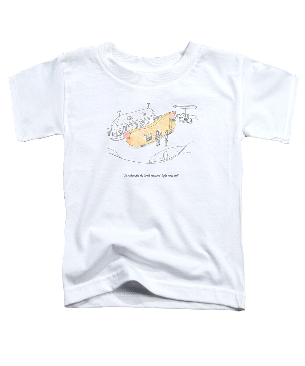 Cctk Toddler T-Shirt featuring the drawing The Check Mustard Light by Michael Maslin