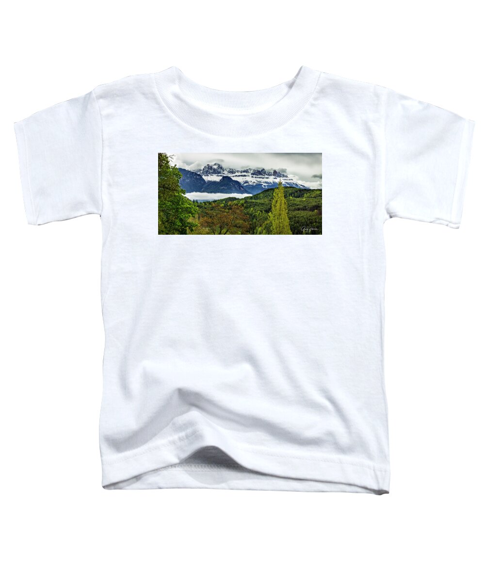 Gary-johnson Toddler T-Shirt featuring the photograph The Dolomites by Gary Johnson