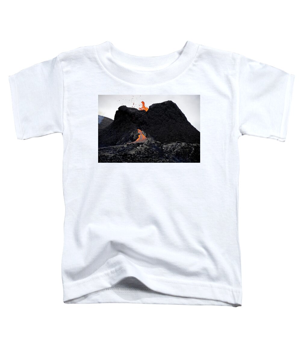 Volcano Toddler T-Shirt featuring the photograph The first vent by Christopher Mathews
