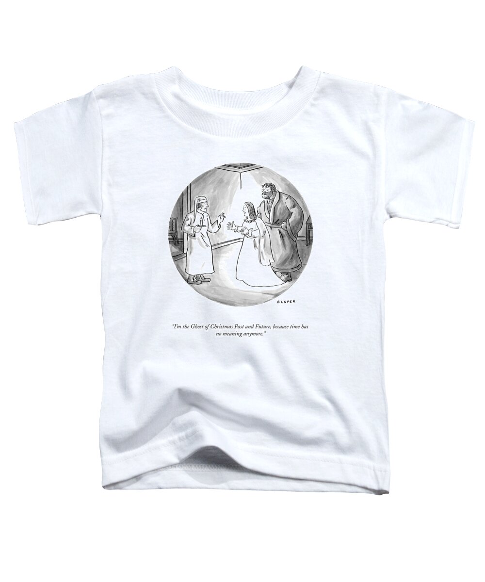 i'm The Ghost Of Christmas Past And Future Toddler T-Shirt featuring the drawing The Ghost Of Christmas Past And Future by Brendan Loper
