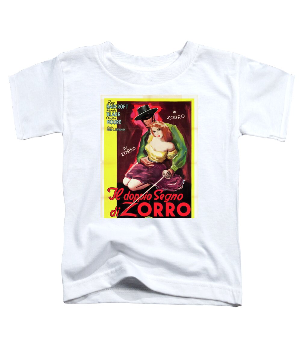 Synopsis Toddler T-Shirt featuring the mixed media ''The Ghost of Zorro'', 1949 by Movie World Posters