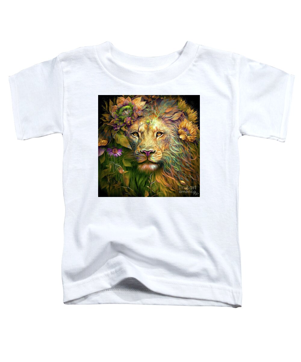 Lion Toddler T-Shirt featuring the painting The King Of The Pride by Tina LeCour