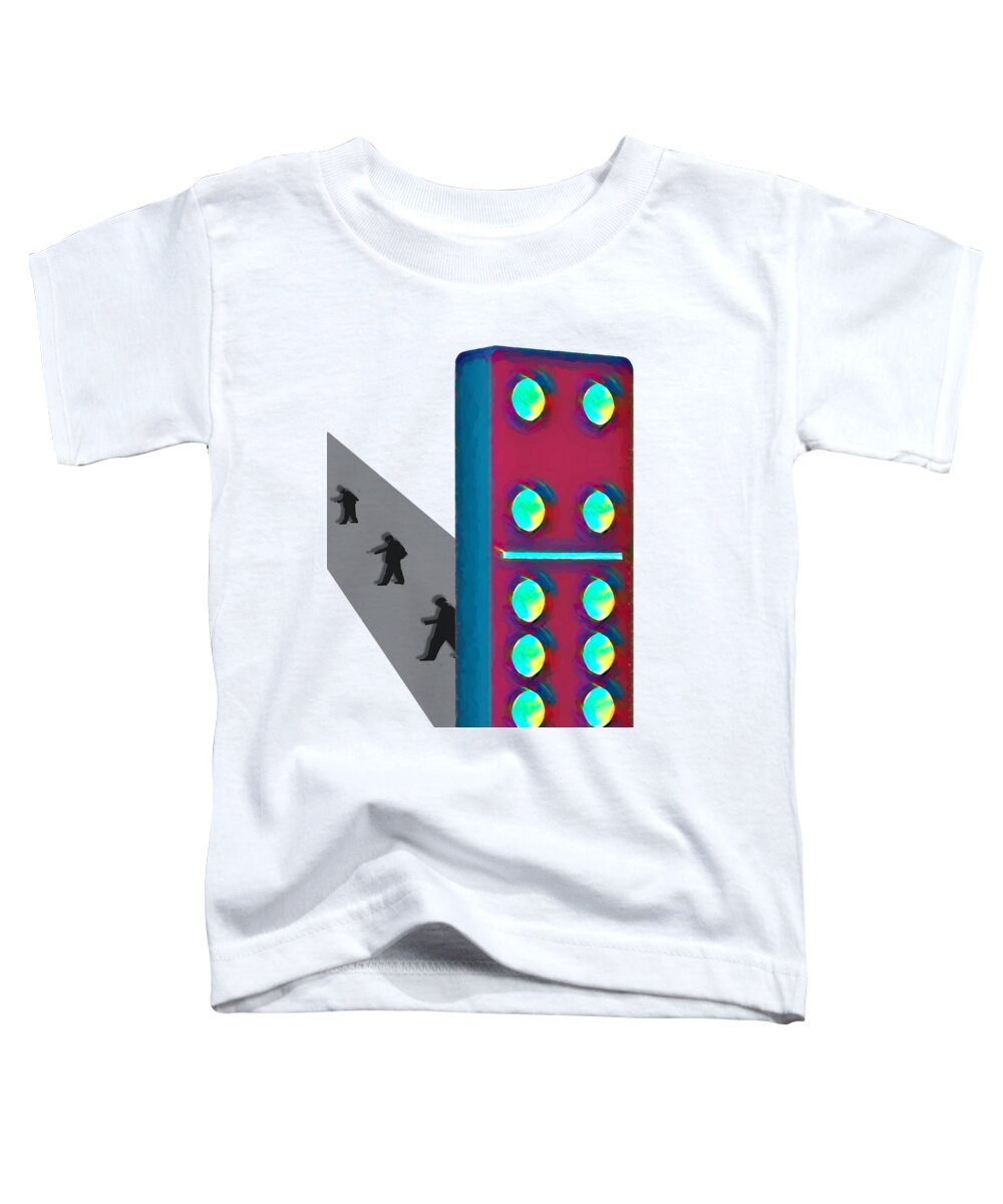 Domino Toddler T-Shirt featuring the digital art The Last Domino by John Haldane