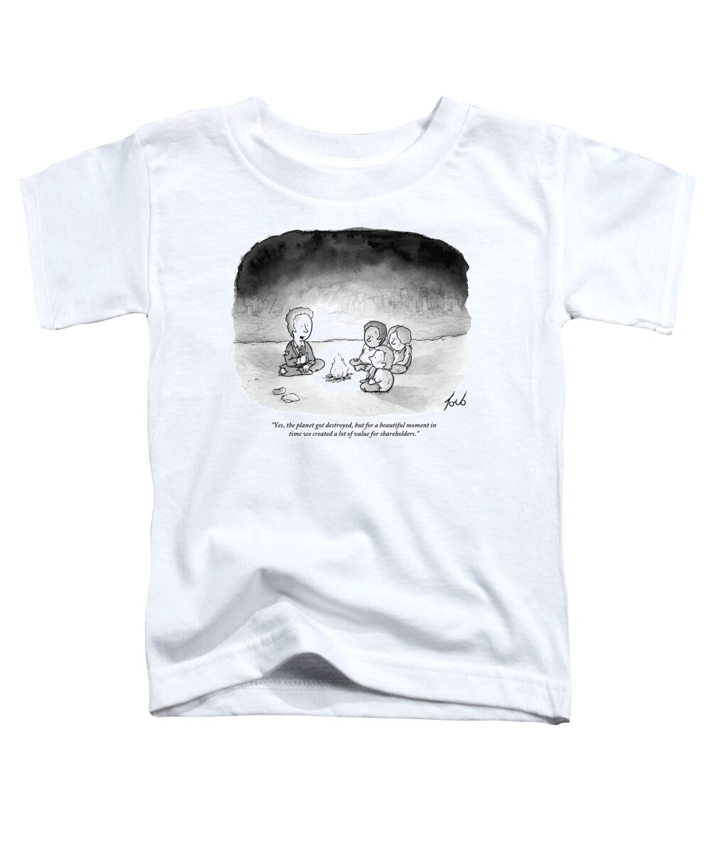 yes Toddler T-Shirt featuring the drawing The Planet Got Destroyed by Tom Toro