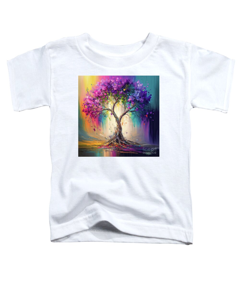 Rainbow Toddler T-Shirt featuring the painting The Rainbow Tree Of Life by Tina LeCour