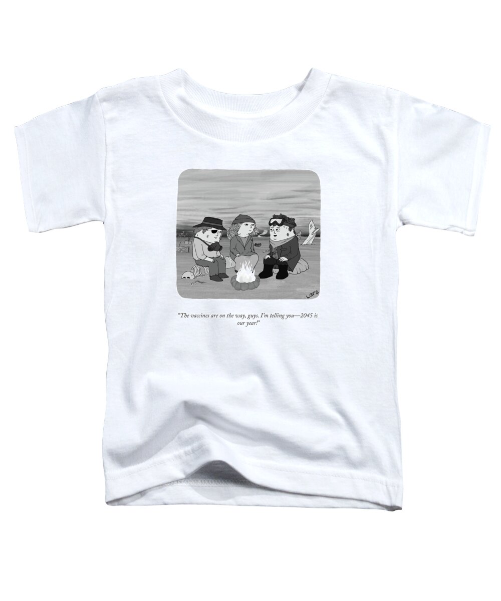 the Vaccines Are On The Way Toddler T-Shirt featuring the drawing The Vaccines Are On The Way by Lars Kenseth
