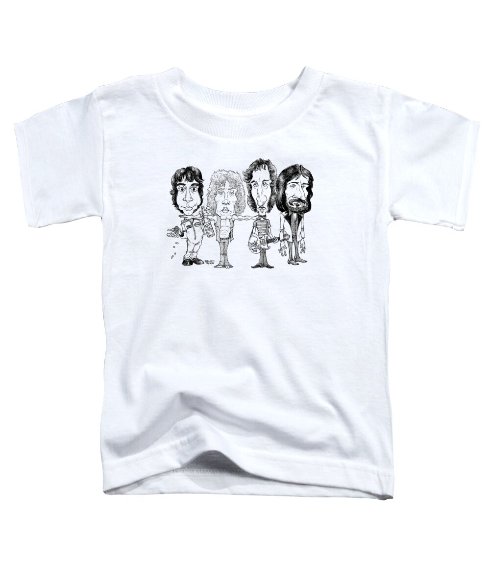 Caricature Toddler T-Shirt featuring the drawing The Who by Mike Scott