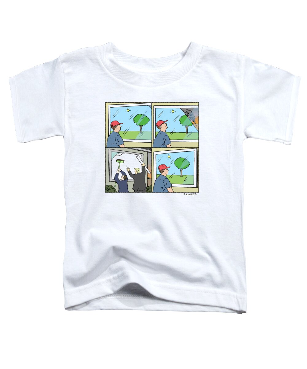 Captionless Toddler T-Shirt featuring the drawing The Window by Brendan Loper