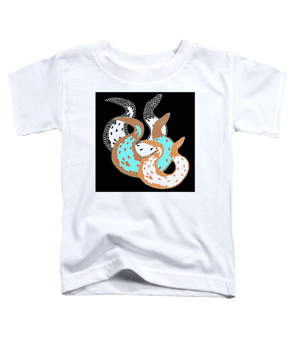 Curves Abstract Toddler T-Shirt featuring the mixed media Three Curves Abstract by Lorena Cassady