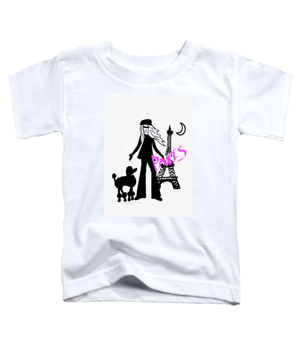 Model Paris Eiffel Tower Fashion Doggie Toddler T-Shirt featuring the digital art Tiffanettra with Tessabellaya in Paris by Dee Jobes Photography