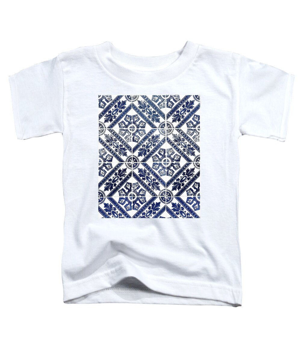 Blue Tiles Toddler T-Shirt featuring the digital art Tiles Mosaic Design Azulejo Portuguese Decorative Art II by Irina Sztukowski