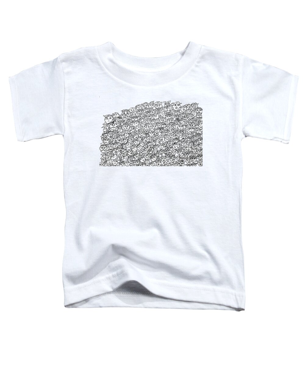 Drawing Toddler T-Shirt featuring the drawing Tillie Madness by Patricia Arroyo