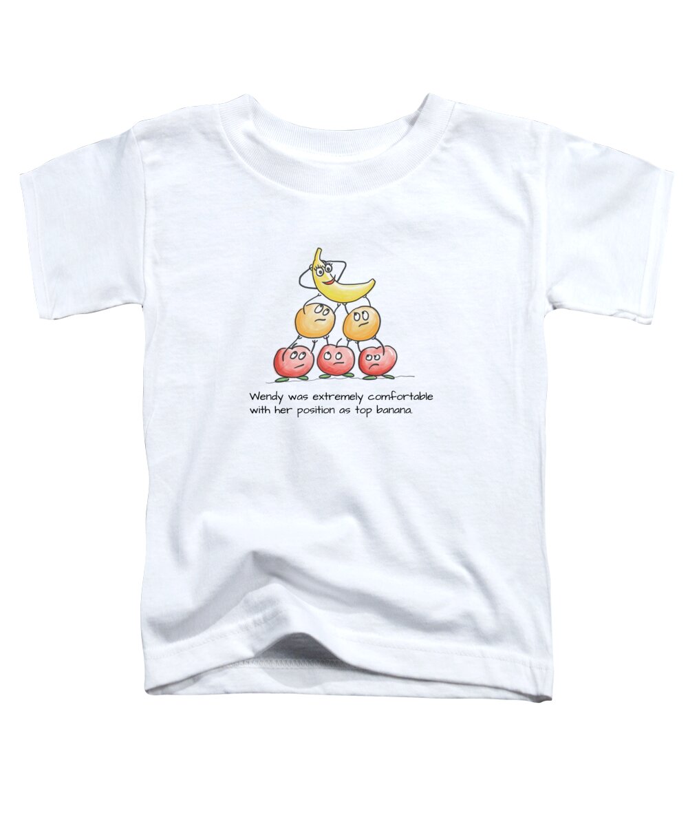 Comic Toddler T-Shirt featuring the digital art Top Banana by Lisa Sinicki