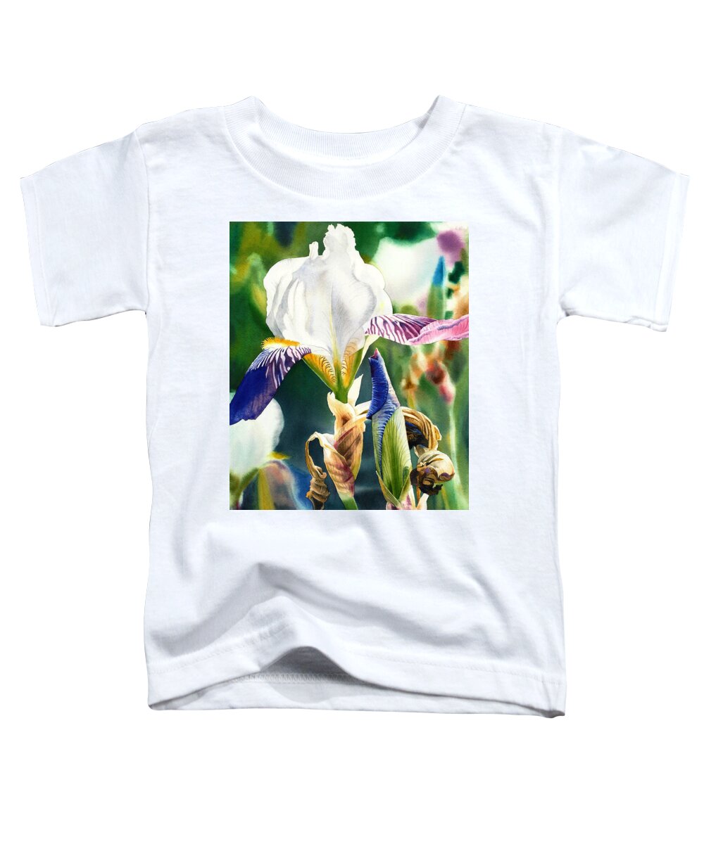 Iris Toddler T-Shirt featuring the painting Translucent Iris by Espero Art